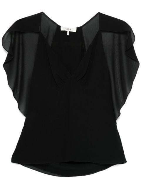 cape-detail tank top by CHLOE
