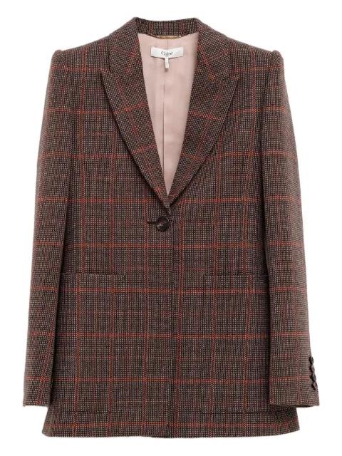checked single-breasted blazer by CHLOE
