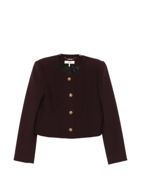 collarless cropped jacket by CHLOE