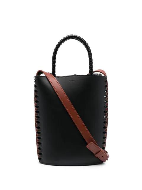 colour-block leather bucket-bag by CHLOE