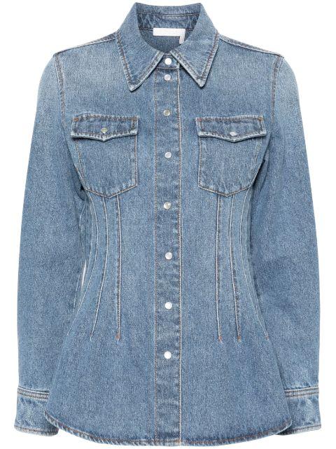 corset-style denim shirt by CHLOE