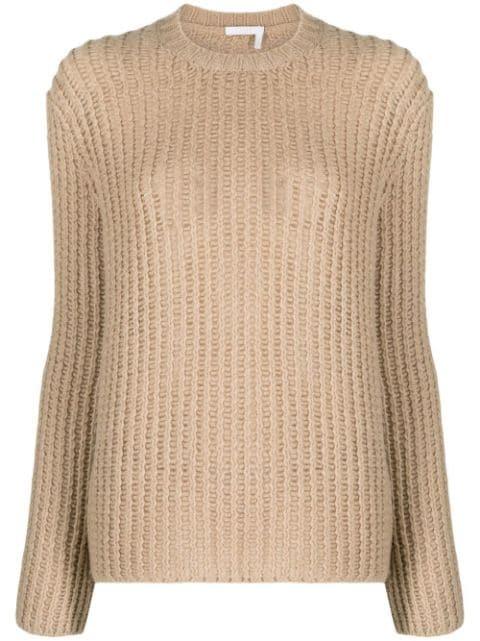crew-neck waffle-knit jumper by CHLOE