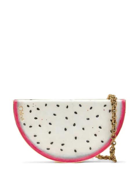 dragon-fruit chain-link clutch bag by CHLOE