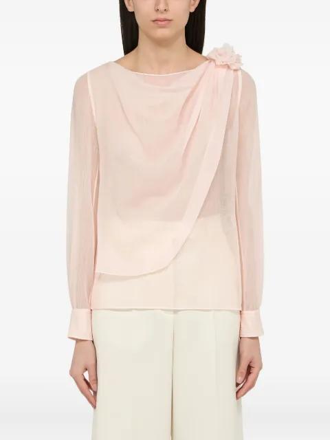 draped flower-embellished top by CHLOE