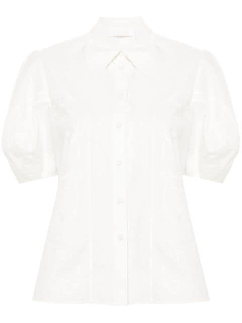 embroidery-detail poplin shirt by CHLOE
