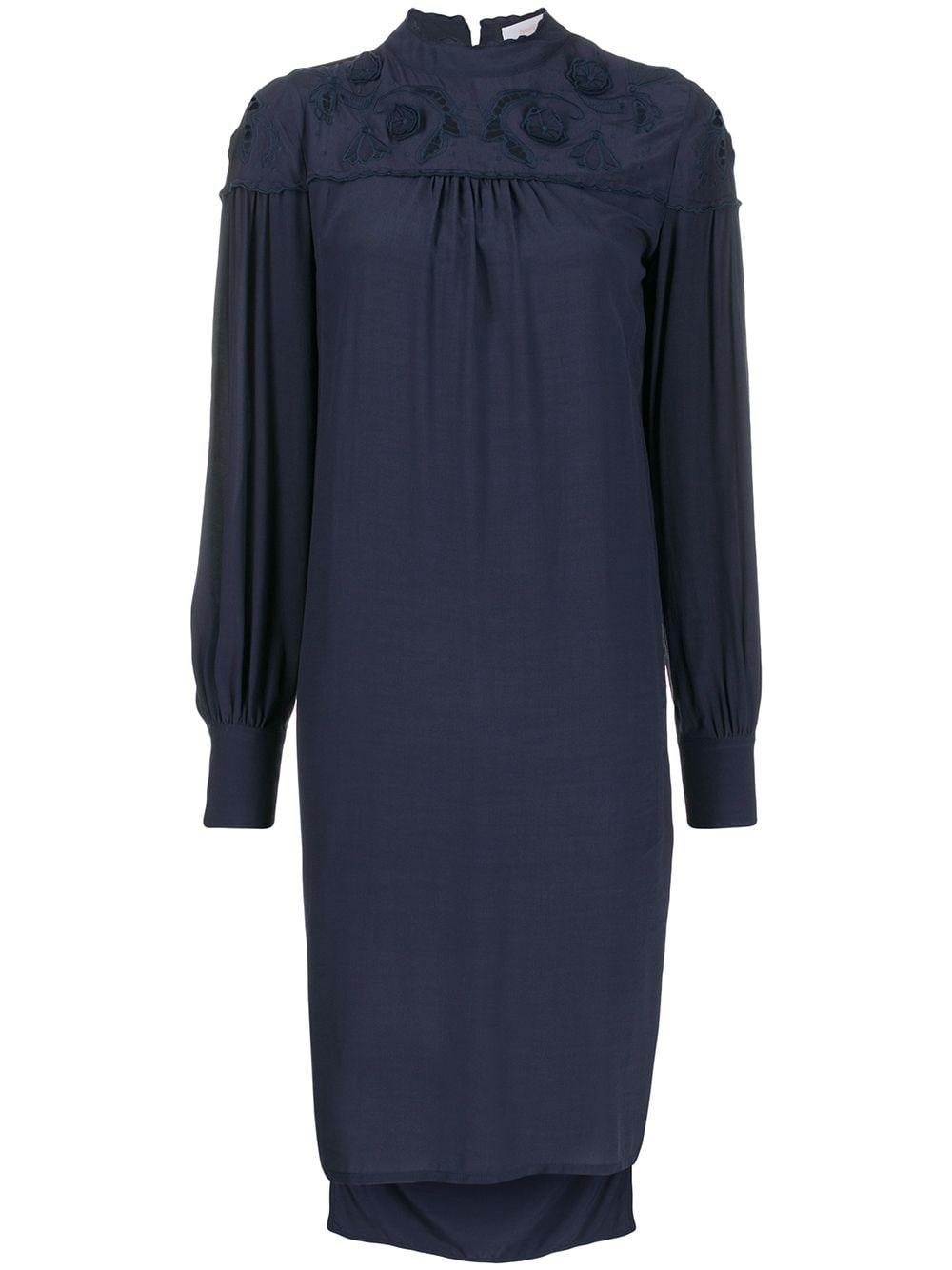 floral embroidered shift dress by CHLOE