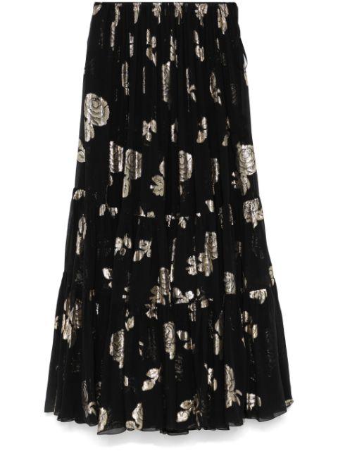 floral-jacquard maxi skirt by CHLOE