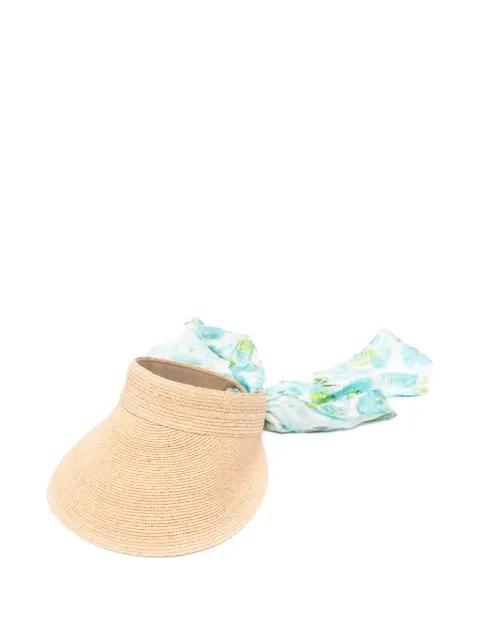 floral-print silk-scarf visor by CHLOE