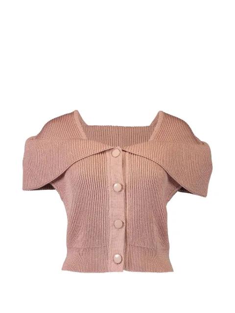 foldover-collar button-up top by CHLOE