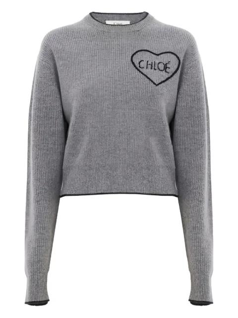 heart-appliqué sweater by CHLOE