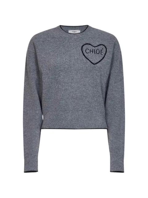 heart-embroidered sweater by CHLOE