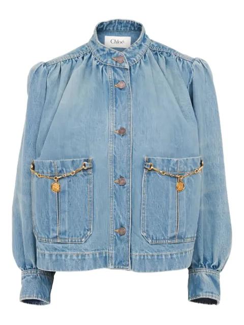 high-neck gathered jacket by CHLOE