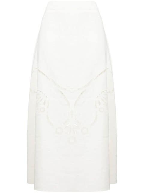 high-waisted embroidered-design skirt by CHLOE