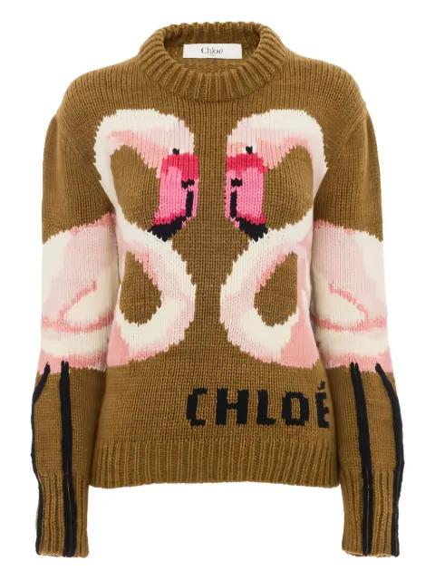intarsia-knit sweater by CHLOE