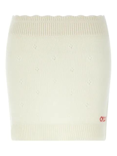 jacquard-logo knitted mini skirt by CHLOE