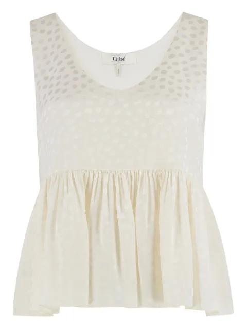 jacquard peplum hem top by CHLOE