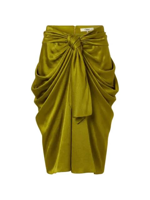 knotted draped midi skirt by CHLOE