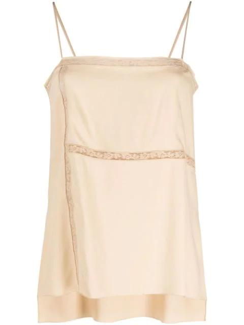 lace-trim high-low camisole by CHLOE