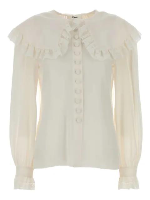lace-trimmed blouse by CHLOE lace-trimmed blouse by CHLOE