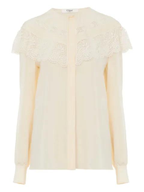 lace-trimmed blouse by CHLOE