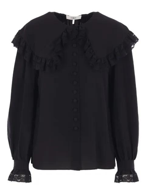 lace-trimmed ruffled top by CHLOE