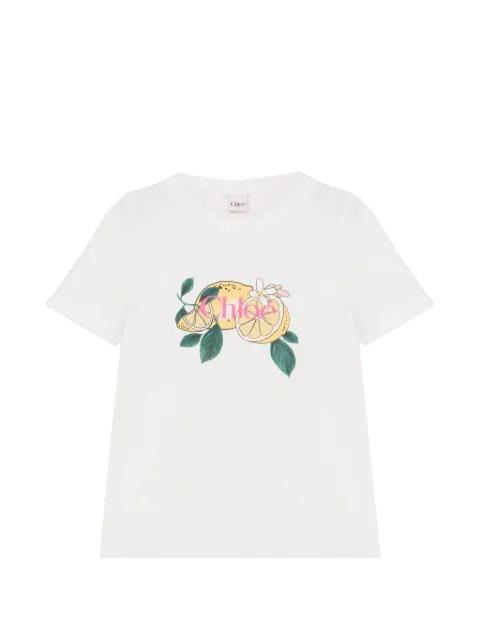 lemon-print cotton T-shirt by CHLOE