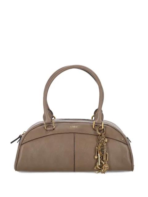 logo-charm leather shoulder bag by CHLOE