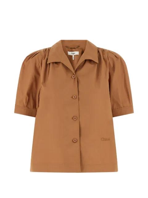 logo-embroidered gathered shirt by CHLOE