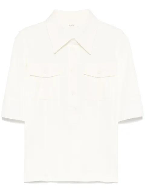 logo-embroidered polo top by CHLOE