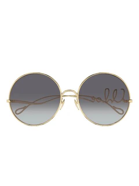 logo-lettering round-frame sunglasses by CHLOE
