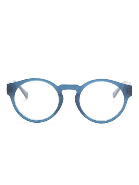 logo-print round-frame glasses by CHLOE