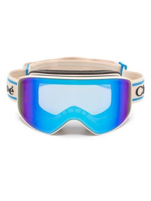 logo-print ski goggles by CHLOE