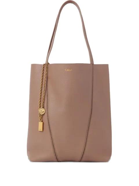 medium Spin leather chain-detail tote bag by CHLOE