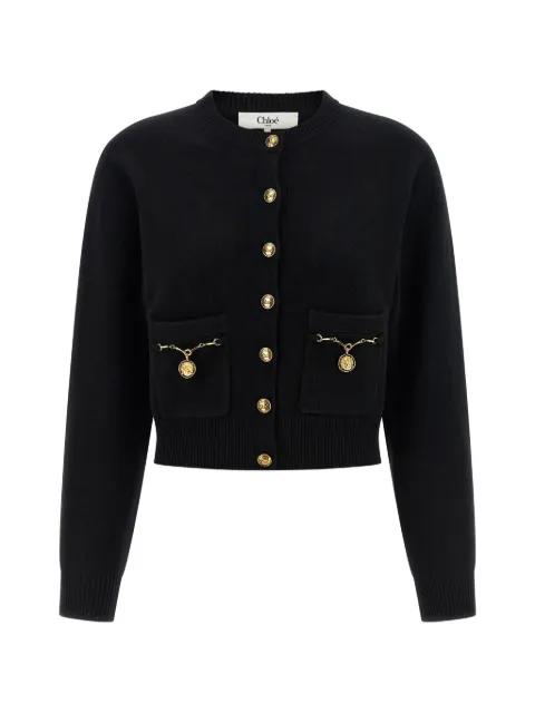 metal-button cardigan by CHLOE