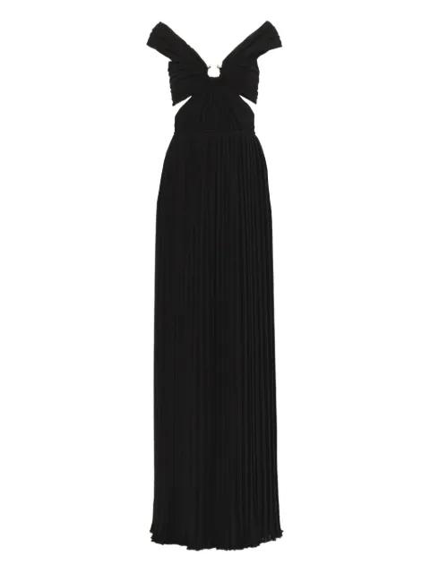 off-shoulder pleated midi dress by CHLOE