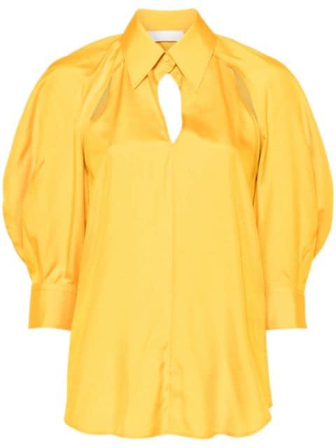 open-shoulder silk blouse by CHLOE