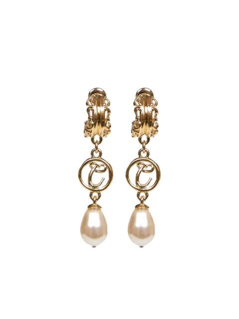 ornamental-detail pearl-pendant earrings by CHLOE