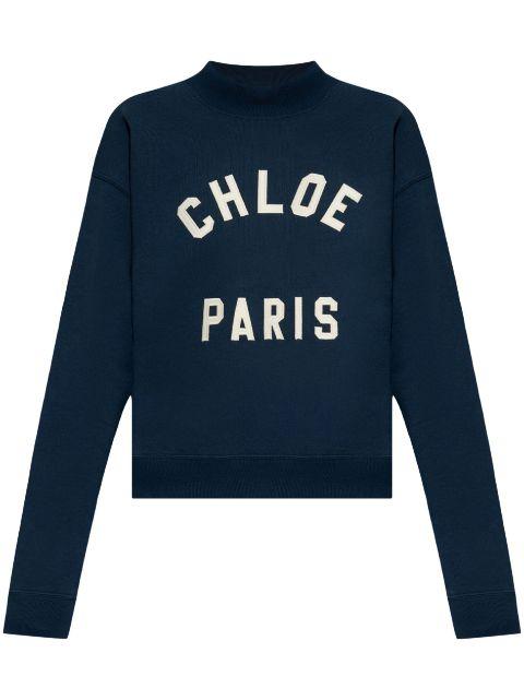patch-appliqué turtleneck sweatshirt by CHLOE