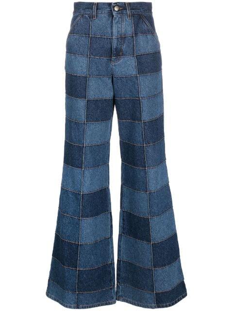 patchwork wide-leg jeans by CHLOE