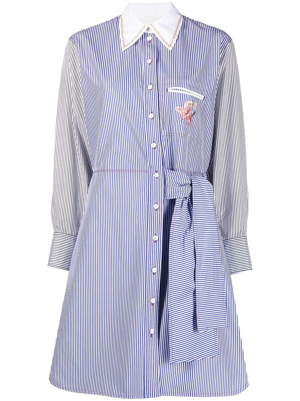 pinstripe-pattern shirtdress by CHLOE