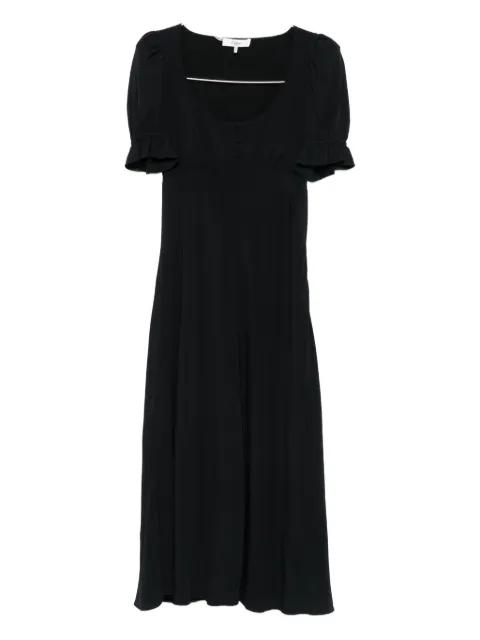 puff-sleeve button-front midi dress by CHLOE