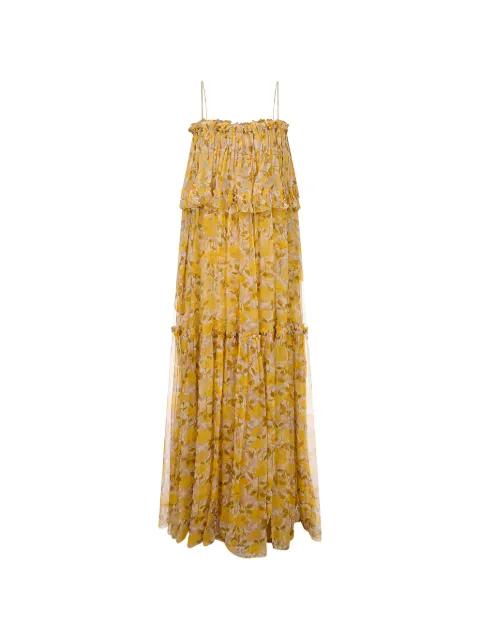 rose-print ruffled dress by CHLOE