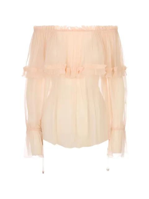 ruffled off-shoulder blouse by CHLOE
