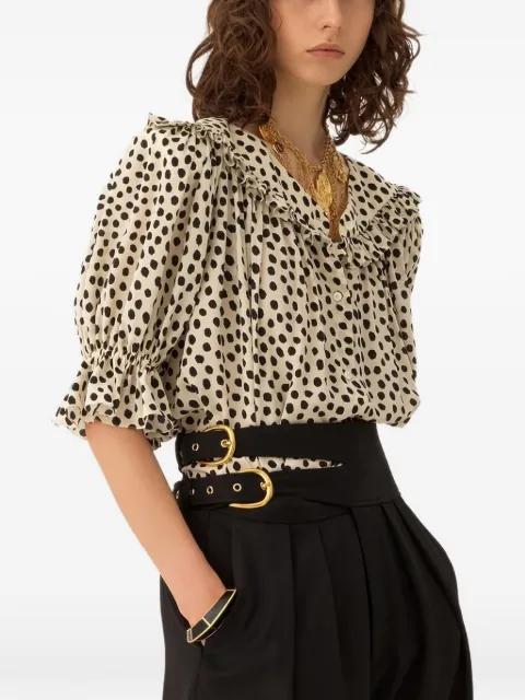 ruffled polka-dot top by CHLOE