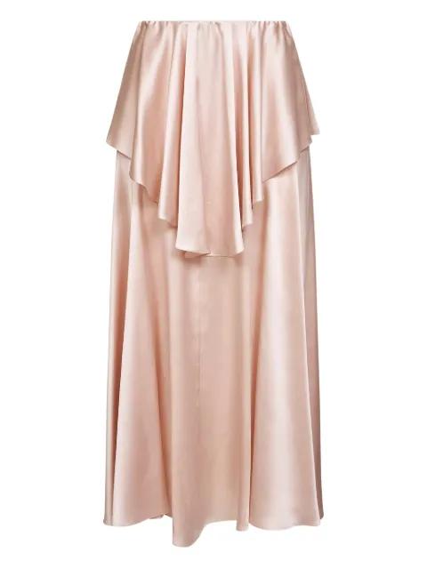 ruffled satin maxi skirt by CHLOE