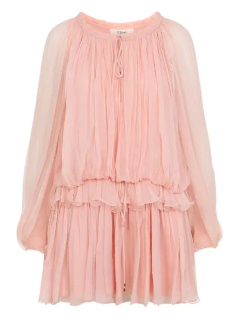 ruffled silk dress by CHLOE