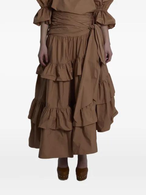 ruffled tiered midi skirt by CHLOE