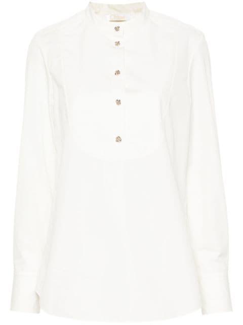 sculpted-buttons cotton shirt by CHLOE