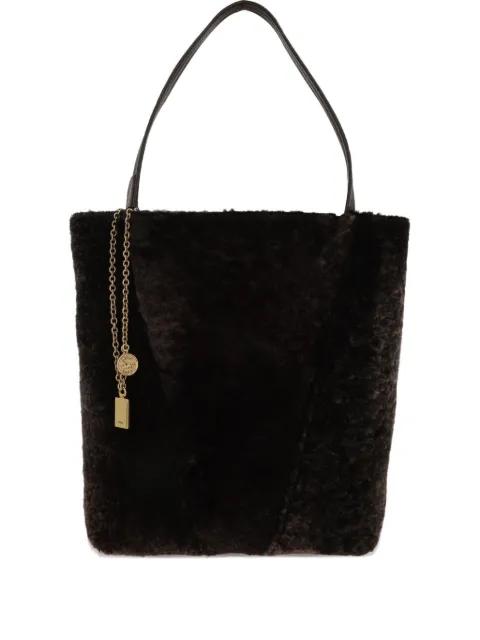 shearling panelled tote bag by CHLOE
