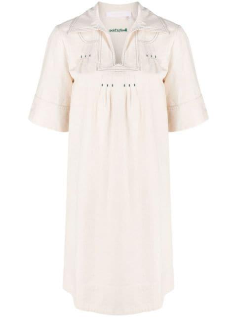 short-sleeve embroidered minidress by CHLOE